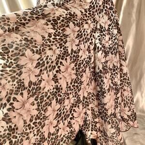 Y2k glam cheetah print floral beachy ruffled maxi skirt!